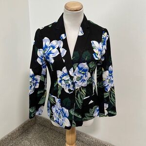 Banana Republic Black Blazer with Blue & White Floral Print